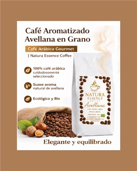 ☕ Haselnuss Aromatisierter Kaffee in Bohnen – Gourmet Arabica Kaffee | Natura Essence Coffee-detalle