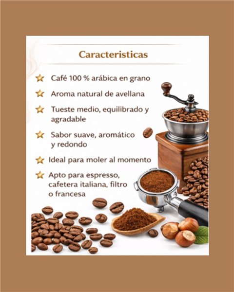 ☕ Haselnuss Aromatisierter Kaffee in Bohnen – Gourmet Arabica Kaffee | Natura Essence Coffee-lateral