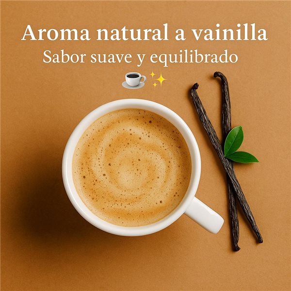 Café aromatisé Crème de Vanille 250 g - 100% Arabica naturel | Torréfaction Premium avec un doux arôme de vanille |-lateral
