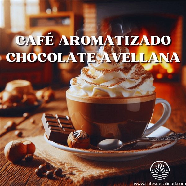 Café décaféiné aromatisé chocolat noisette.-detalle