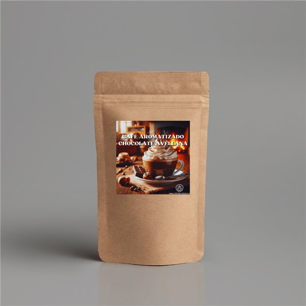 Café décaféiné aromatisé chocolat noisette.-lateral