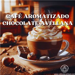 Café décaféiné aromatisé chocolat noisette.