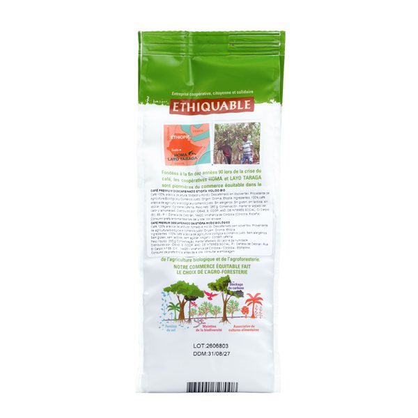 Café décaféiné Éthiopie moulu 250 g-izquierda