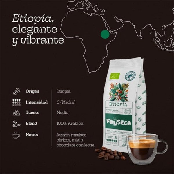 100% äthiopischer Kaffee in Bohnen 250 g-lateral