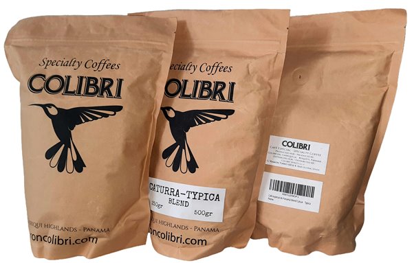 Café Especialidad de Panamá en Grano Colibrí Blend-trasera
