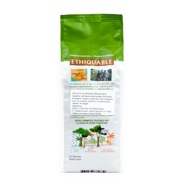 Café grano Especial Espresso BIO 500 g-lateral