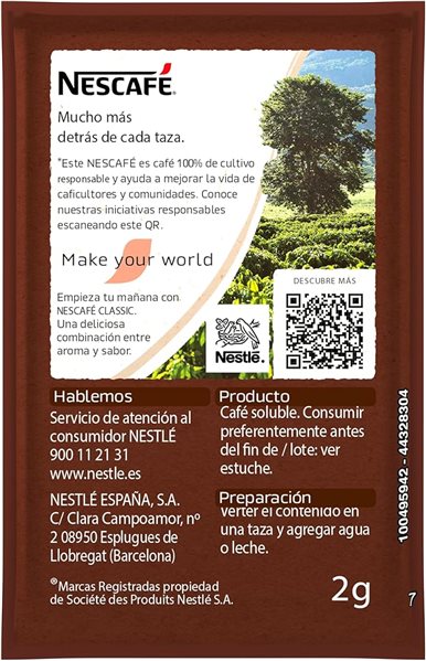 NESCAFE NATURAL COFFEE 50 PACKETS-detalle