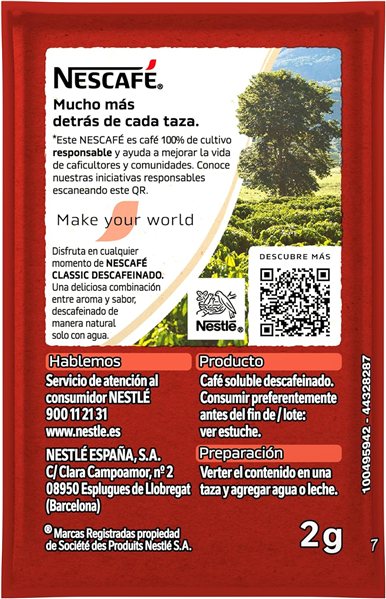 CAFE NESTLE DESCAFEINADO 50 SOBRES-detalle