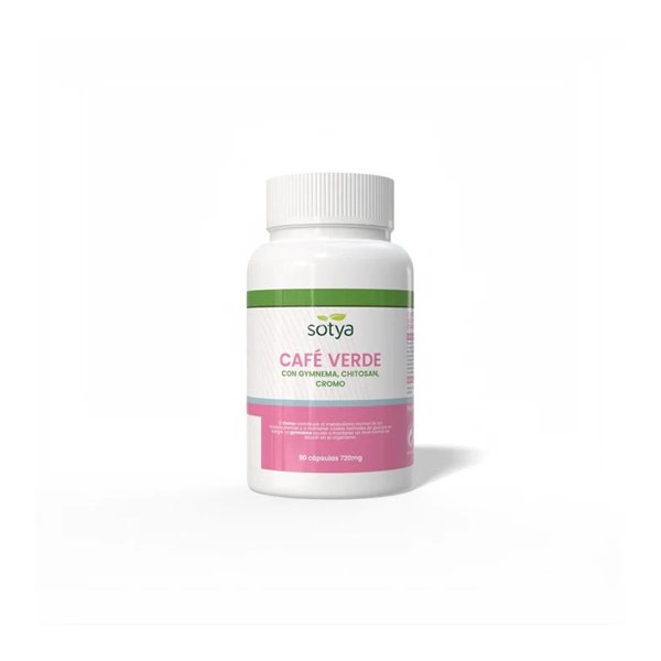 Café vert avec gymnema, chitosan et chrome 720 mg 90 capsules Sotya.-izquierda