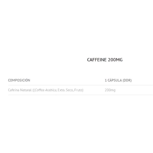 Caffeine 200 Mg 100 Caps-detalle