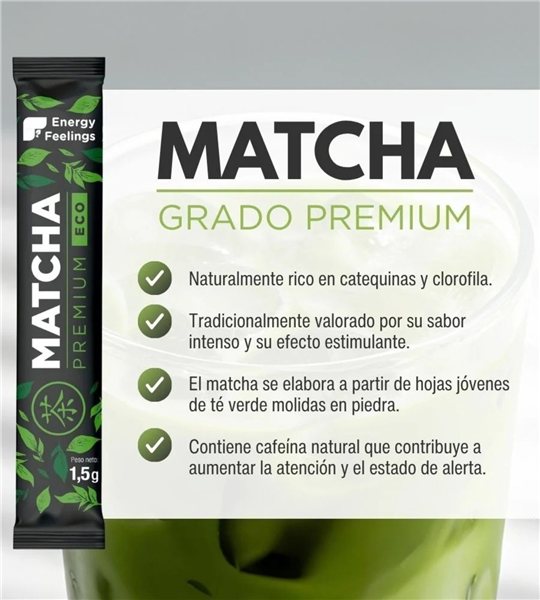 Boîte de 12 Sticks de Thé Matcha Premium BIO-detalle
