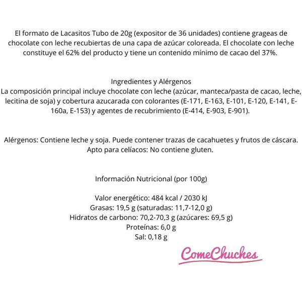 Lacasito Tube 36 Unités 20grammes Exposant-trasera