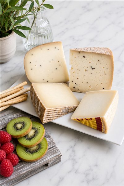 Caja de 4 Cuñas con Quesos Artesanos "Díselo con Queso" y Dedicatoria-detalle