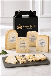 Caja de 4 Cuñas con Quesos Artesanos "Díselo con Queso" y Dedicatoria