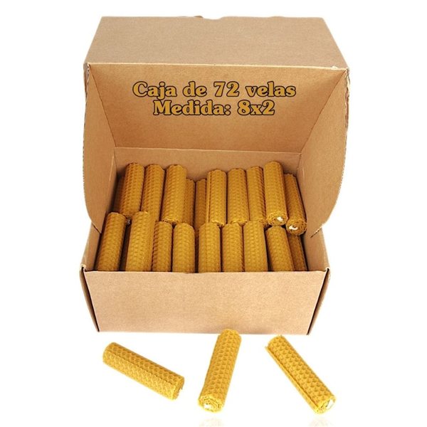 Box of 72 honey candles 8x2.-detalle