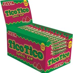 Box of Tico Tico chewing gum, 150 units, Watermelon flavor.