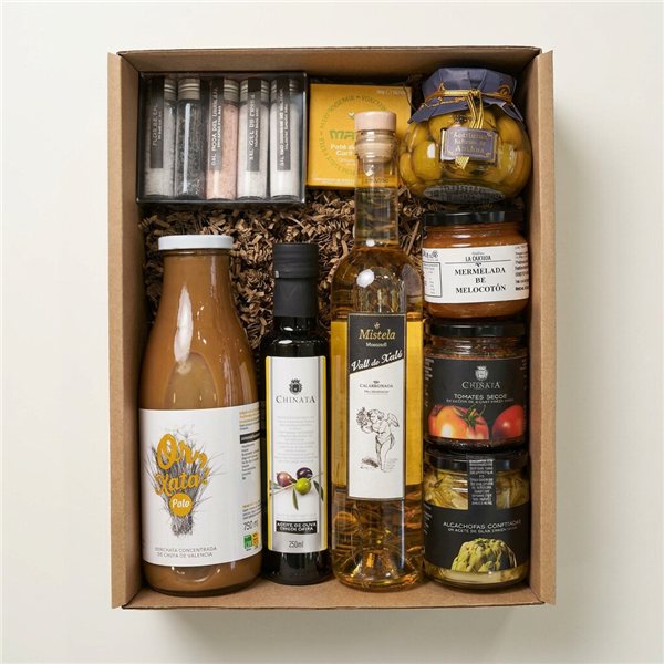 Caja gourmet sin gluten, sin lactosa, vegana-trasera