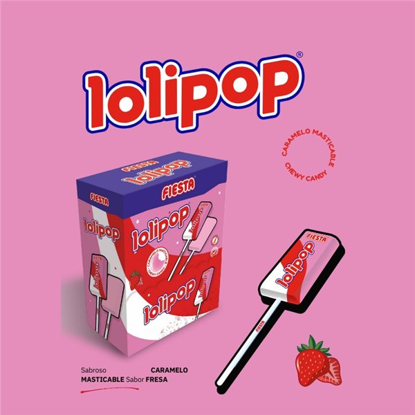Strawberry Lollipop Box of 100 Units-detalle