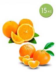 Caja Mixta Mesa. ( mandarina sin tratamientos, con marcas en la piel) 15 kg.