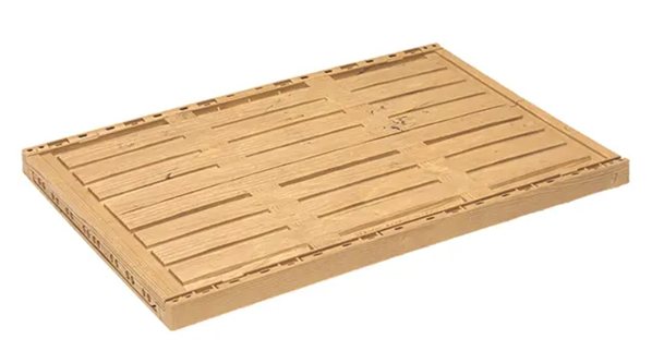 Caja plegable retornable efecto madera 60x40x21 cm-lateral