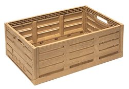Caja plegable retornable efecto madera 60x40x21 cm