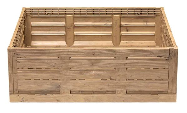 Caja plegable retornable efecto madera 60x40x21 cm-trasera
