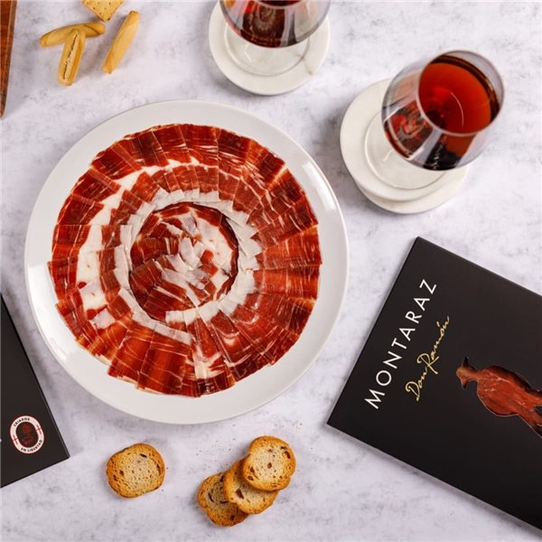 Caja Regalo Gourmet | 6 Loncheados de Paleta Ibérica 100% de Bellota Montaraz envasados al vacío (600gr) de Extremadura | 100% Natural sin conservantes | Caja Gourmet para regalar-lateral