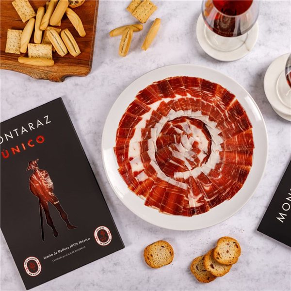 Caja Regalo Gourmet | 6 Loncheados Surtidos de Ibéricos 100% de Bellota Montaraz envasados al vacío (600gr) | 100% Natural sin conservantes | Caja Gourmet para regalar-lateral