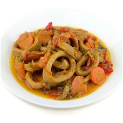 "Calamares a la Riojana" se traduce al inglés como "Riojan-style Squid."