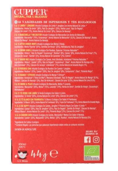 CALENDRIER DE L'AVENT BIO 24 sachets-lateral