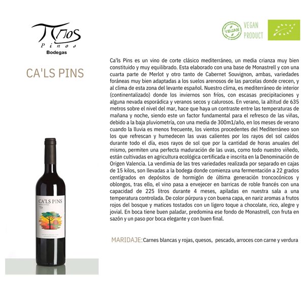 Ca'ls Pins Rotwein 'Bodegas los Pinos'-detalle