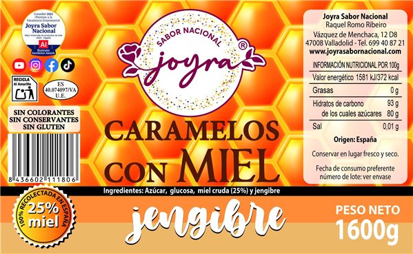 Caramelos con miel y jengibre - 1600 gr.-detalle
