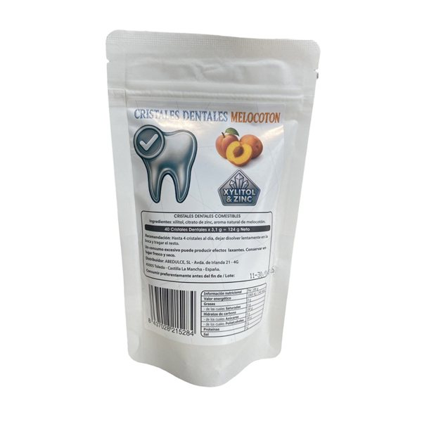 Caramelos de Xilitol & Zinc sabor Melocoton 40x3.1g Abedulce-detalle