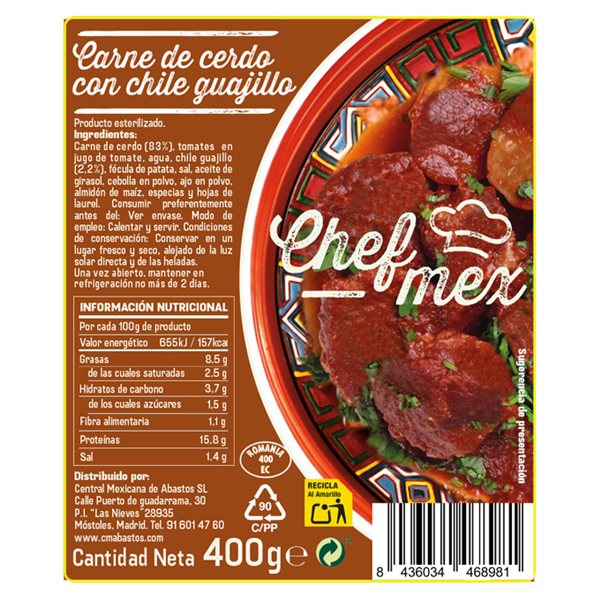 Carne de cerdo con guajillo-detalle