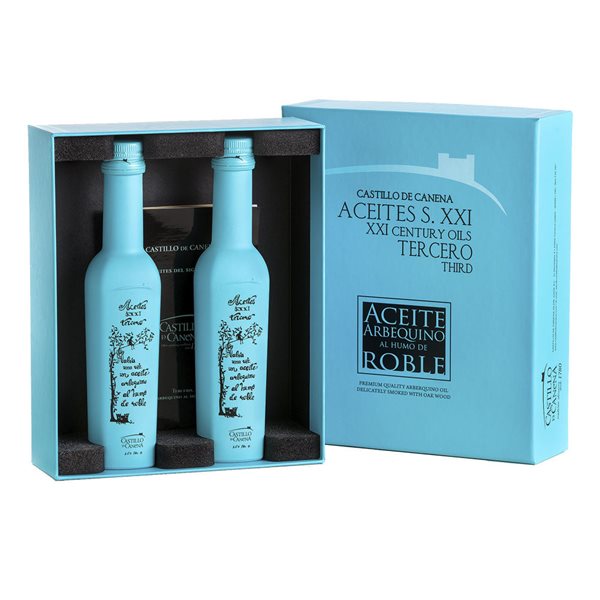 Schloss Canena Arbequina mit Eichenrauch 250 ml.-detalle