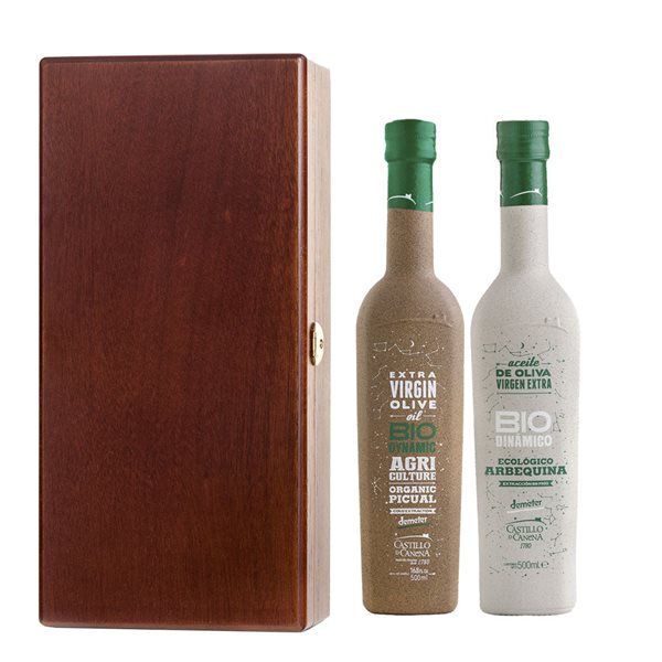 Castillo de Canena Biodinámico Estuche Roble Doble-detalle