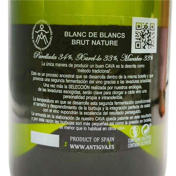 Champagne Blanc de Blancs brut nature 'Antigva'-lateral
