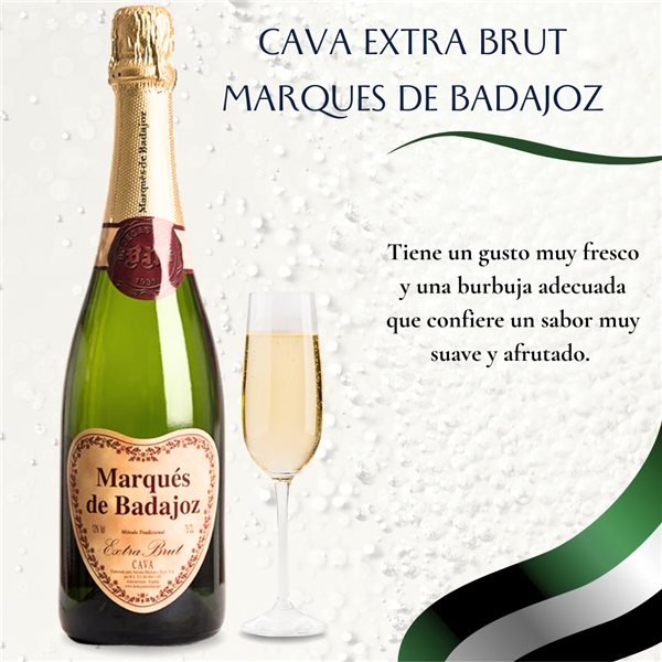 Graben Marqués de Badajoz Extra Brut (6 Flaschen à 750 ml) - Spanischer Schaumwein mit frischem und fruchtigem Geschmack.-detalle