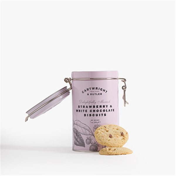 C&B TIN STRAWBERRY & WHITE CHOC BISC 200 GR (4466)-lateral