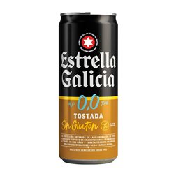 Cerveza Caja de 24 unidades Estrella Galicia Tostada Lata 33 cl 0.0 Cero, Sin Gluten Sin Alcohol
