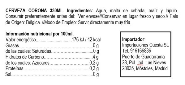 Corona Beer Pack 8 Cans-detalle