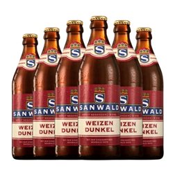 Cerveza Dinkelacker-Schwaben Sanwald Hefe Dunkel — Tostada Botella Medium 50 cl (Caja de 6 unidades)