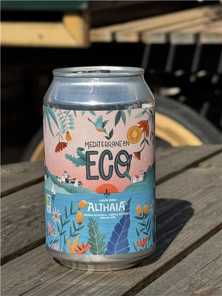 Cerveza ecológica artesana Lager Lata 33cl Althaia-lateral