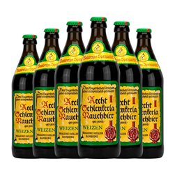 Cerveza Heller Brau Trum Aecht Schlenkerla Rauchbier Botella Medium 50 cl Weizenkorn — Trigo (Caja de 6 unidades)