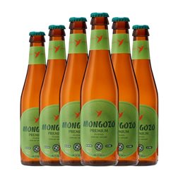 Cerveza Huyghe Mongozo Premium, Pilsener Botellín Tercio 33 cl (Caja de 6 unidades)
