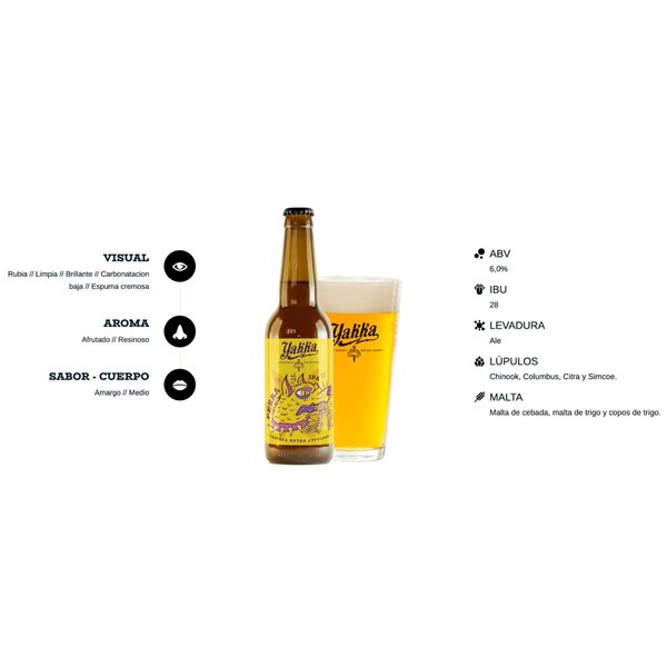 Bière IPA 'Yakka' de Perra-detalle