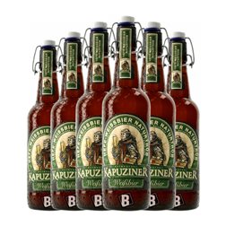 Cerveza Kulmbacher Kapuziner Weissbier — Blanca Botella Medium 50 cl (Caja de 6 unidades)