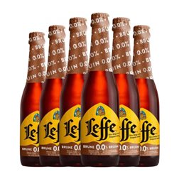Cerveza Leffe Negra Dark Ale — Oscura Botellín Tercio 33 cl Sin Alcohol (Caja de 6 unidades)