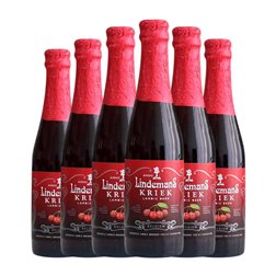 Cerveza Lindemans Kriek Botellín 25 cl (Caja de 6 unidades)