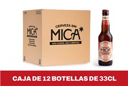 Cerveza Mica Tradición - Pack 12 x bot. 33 cl. Cerveza Tostada Sin Alcohol (0,4% alc. vol.), Sin Gluten, Sin Filtrar y Baja en Calorías. 